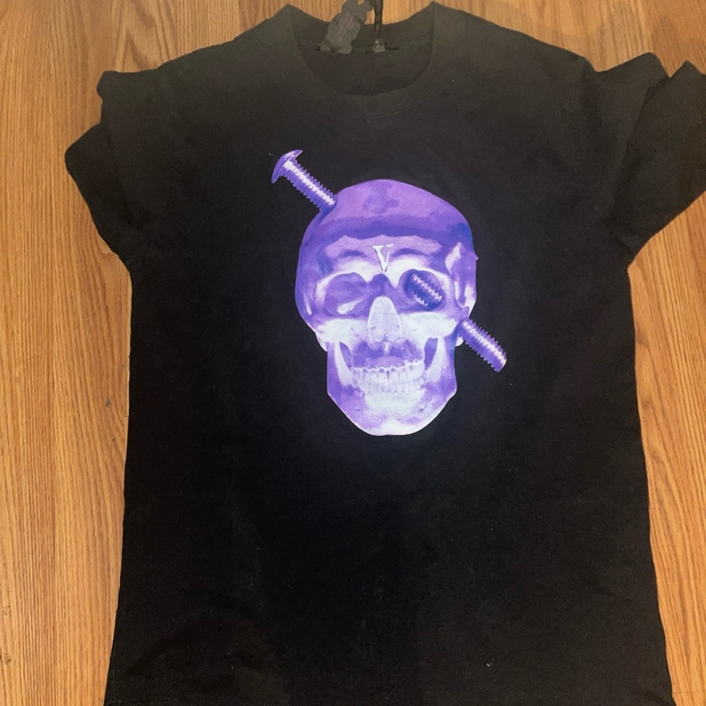 VLONE Screwhead Purple Skull on Black T-shirt Streetwear Medium